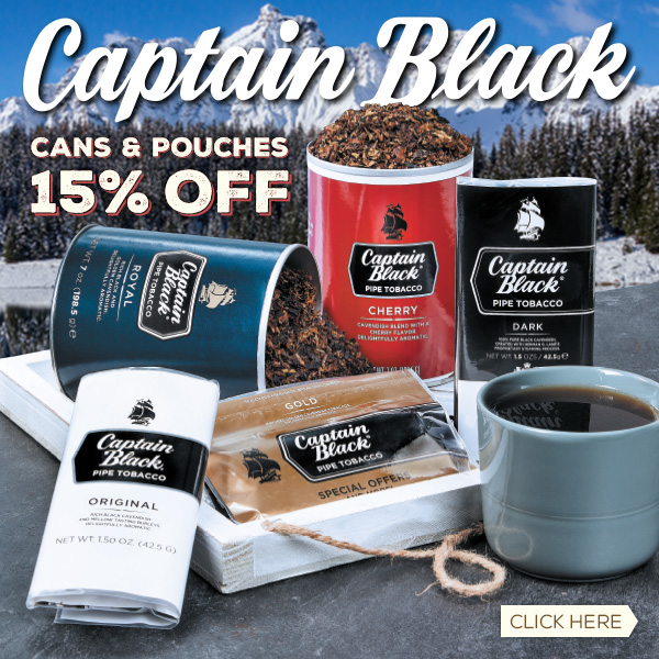 15% Off Captain Black Cans & Pouches